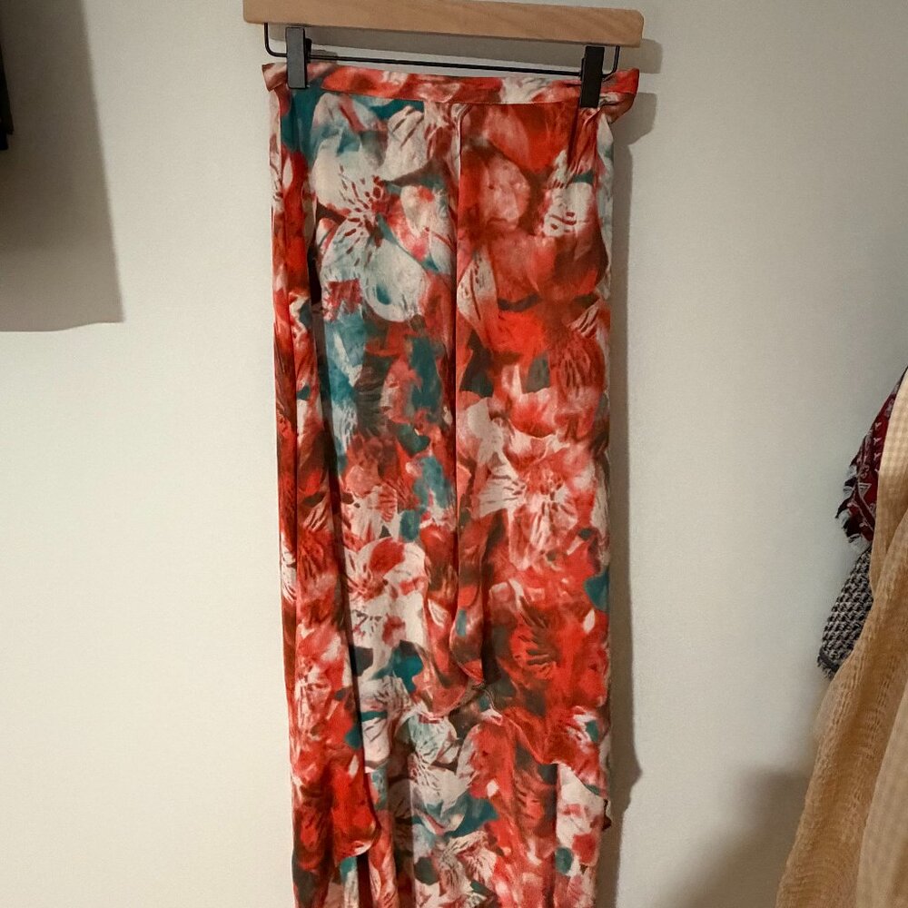 Parker Pink Floral Silk Maxi Skirt - Size 4